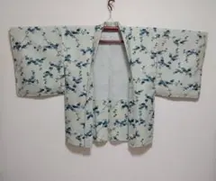 羽織 薄手 薄い青 青い小花 リメイク/着付け 春先