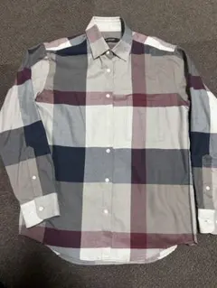 ブラックレーベルクレストブリッジ チェック柄　長袖シャツ S ダークベージュ