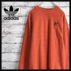 r0178 アディダス adidas オレンジ フリース トレーナー M 刺繍