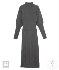 anuans シンプルリブニットワンピース