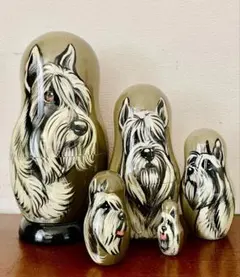シュナウザーのマトリョーシカ　5体セット