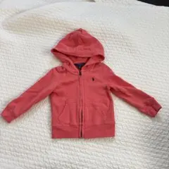 ポロ ラルフローレンロゴ刺繍 フード付きパーカー ピンク