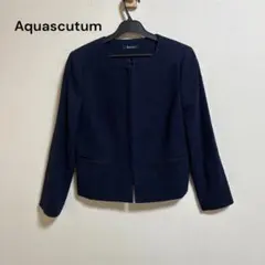 Aquascutum コットン リネン ノーカラージャケット