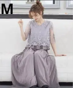 ハレモード ニアナ セットアップ レーストップス＆プリーツワイドパンツ M