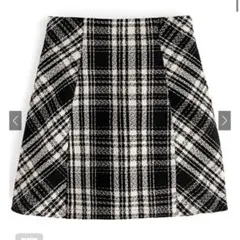 グレイル GRL インパン裏地付きチェック柄ツイードミニスカート S ブラック