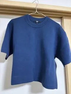 UNIQLO ネイビー 半袖ニット Lサイズ