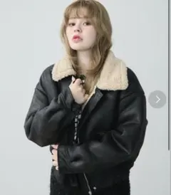 TITTY&CO. ボア襟付きジャケット　ブラック　FREE