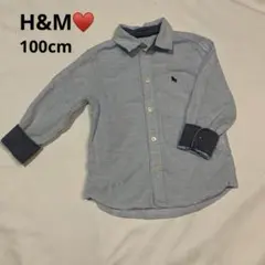 H&M♥️ 袖切り替えがおしゃれ✨　長袖シャツ 100cm