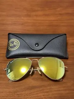 Ray-Ban Aviator サングラス ゴールド ミラーレンズのサムネイル