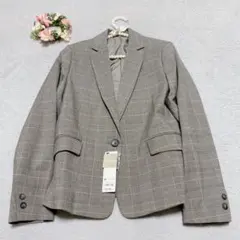 新品タグ【ジーユー】テーラードジャケット チェック柄 一つボタン