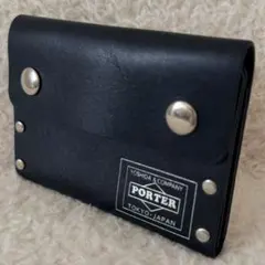 PORTER ネイビー レザー 名刺入れ - メルカリ