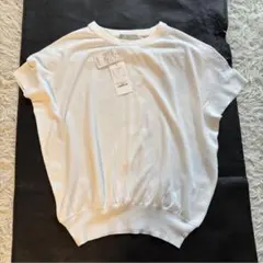 新品 traduire トラデュイール 綿100% 半袖 ニット ホワイト
