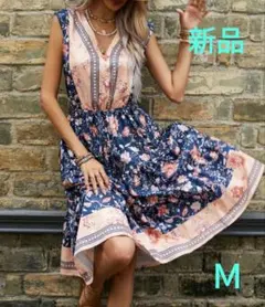 新品❤フレアロングワンピース M