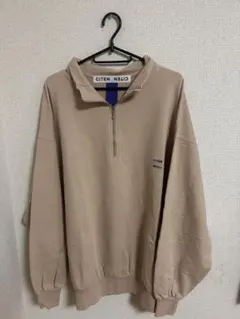 CITEN ハーフジップ スウェット ベージュ