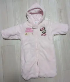 ミニーマウス刺繍 ピンクロンパース 50-70cm