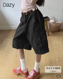 Dazy カーゴ ハーフパンツ SHEIN Lサイズ　ブラック 黒のサムネイル
