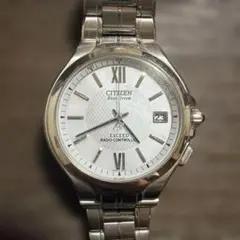 値下 白蝶貝モデル CITIZEN EXCEED エコドライブ 電波時計 メンズ