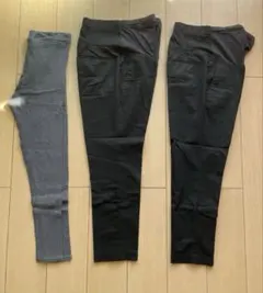 マタニティパンツ ズボン　スパッツ　レギンス　黒　グレー　ユニクロ　無印良品
