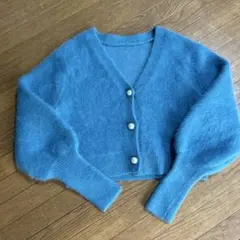 カーディガン　パールボタン