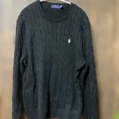 Polo Ralph Lauren ダークグリーン ケーブルニット Lサイズ