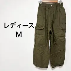 レディース カーゴパンツ ワークパンツ イージーパンツ カーキ M カジュアル