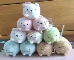 ★新品★ すみっコぐらし うつぶせゴムひも付きマスコット 10点