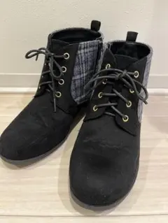 ★週末セール★CIRCLE スエード チェック柄 ショートブーツ