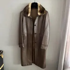 【美品】ロエベ ダチェスターコート スエード ベージュ ラムレザー アナグラム LOEWE - ロエベ トレンチコート ラムレザー ショート丈