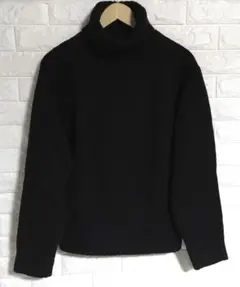 試着のみ　未使用 GU ローゲージタートルネックセーター　長袖　黒　ブラック　L