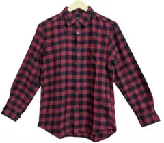 UNIQLO 赤と黒のチェック 長袖シャツ M