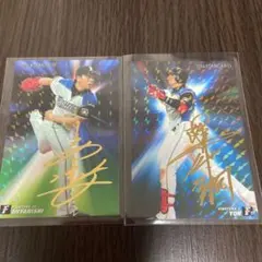 プロ野球チップス　日本ハムファイターズ　選手サイン入りカード2枚セット