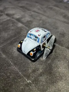 【美品】レトロ ゼンマイ式 ブリキ パトカー 日本製