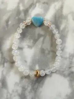 ラリマーとムーンストーンのブレスレット