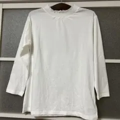 ホワイト 長袖 Tシャツ フリル襟