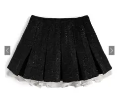 GRL ミニスカート 黒いラメ入りプリーツスカート xs