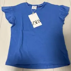 ZARA フリル袖 ブルーTシャツ 2-3歳