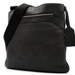 激レア・正規品 プラダ ショルダーバッグ レザー ロゴ型押し 斜め掛け ブラック