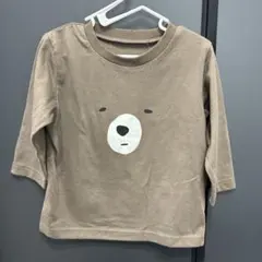 クマ顔プリント 長袖Tシャツ