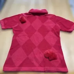 赤 ダイヤモンドパターン 半袖ニット