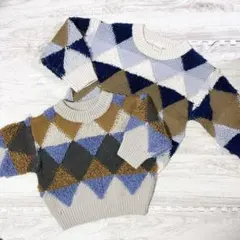 teteateteテータテート幾何学模様セーター 【80、 95】おそろコーデ