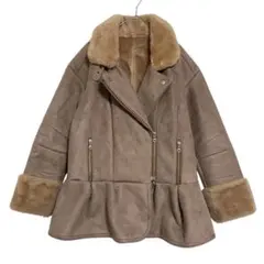 フレイアイディー　フレイアイディー ペプラム フェイクムートンコート　0 / S