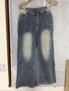 ハート刺繍 デニムパンツ