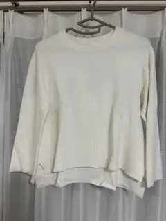 ikka 7部丈　ニット　白　カットソー
