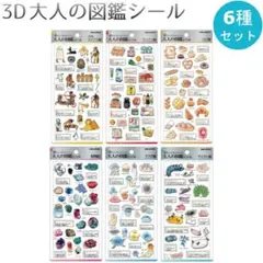 【正規品】3Dビジュアルコレクション 『大人の図鑑シール 』6枚　カミオジャパン