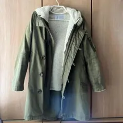 オリーブ色 ボア裏地 モッズコート