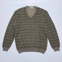 【GRAN SASSO】イタリア製 グランサッソ 総柄 薄手 ニット Mサイズのサムネイル