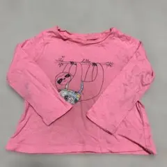 【90】baby GAP ピンク スロース Tシャツ 2歳
