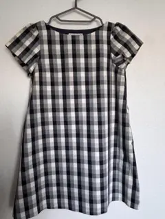 Couture brooch チェック柄半袖ワンピース 40