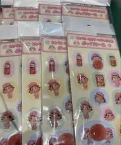不二家 ももぺこ×ネクターつぶつぶ白桃　ぷっくりシール ペコちゃん 8枚セット