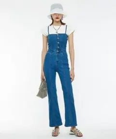 【Narcissus】ナルシス　 オールインワン　サロペット デニム　ブルーのサムネイル